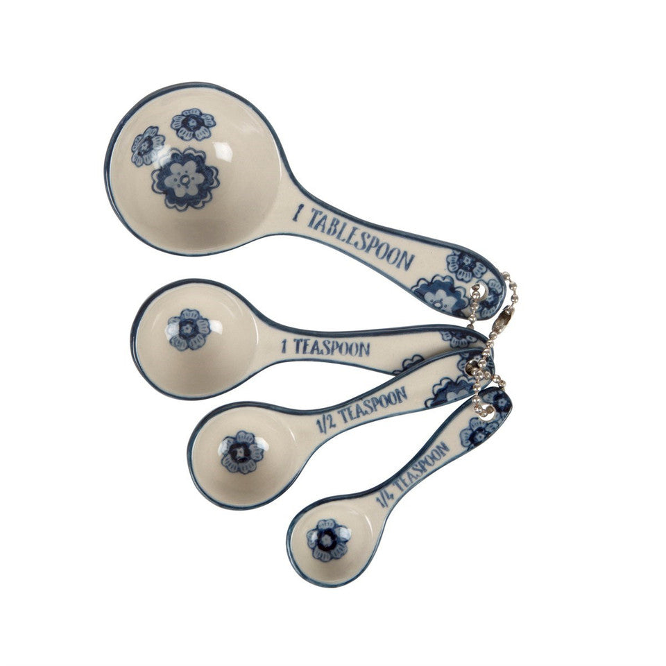 Blue Floral Ceramic Measuring Spoons