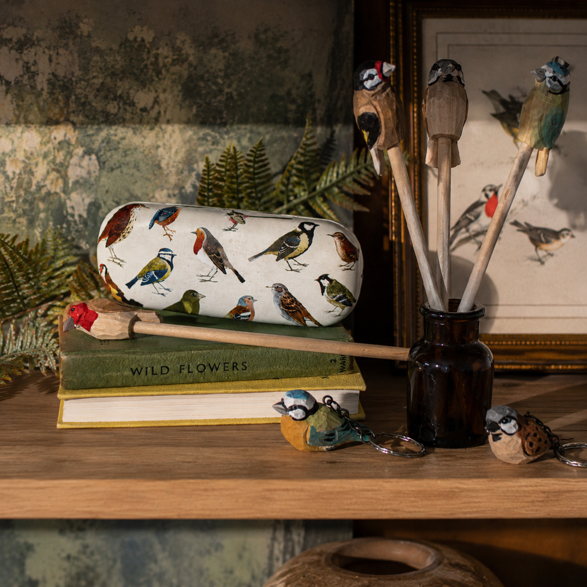 Bird Print Glasses Case