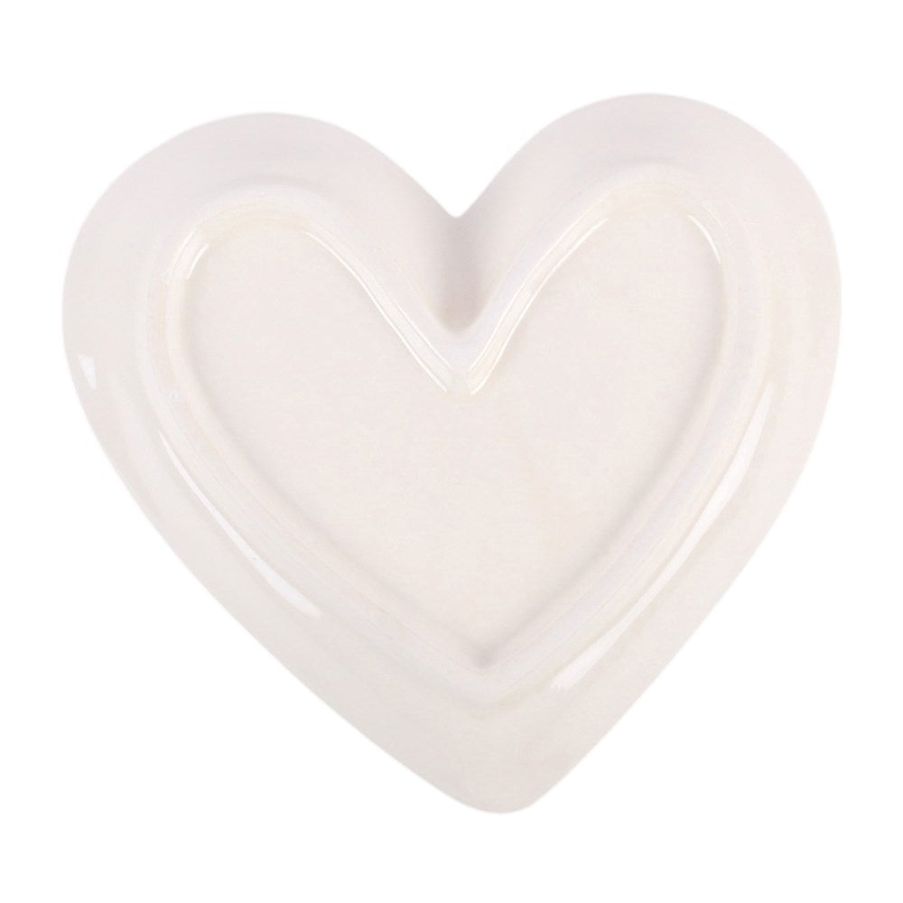 Angel Wing Heart Trinket Dish – White Ceramic Jewellery Dish