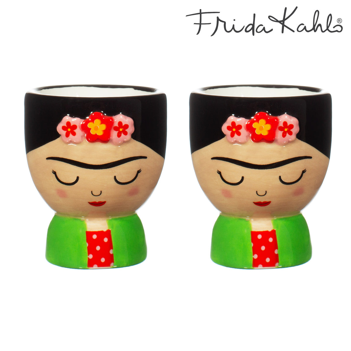 Frida Kahlo Egg Cups – Set of 2 | Ceramic Egg Holders