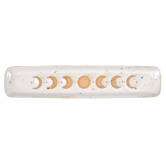 Moon Phase Incense Holder – Ceramic Celestial Incense Tray