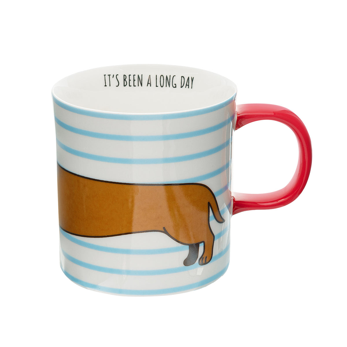 Dachshund Dog Mug – Striped Ceramic Coffee Cup