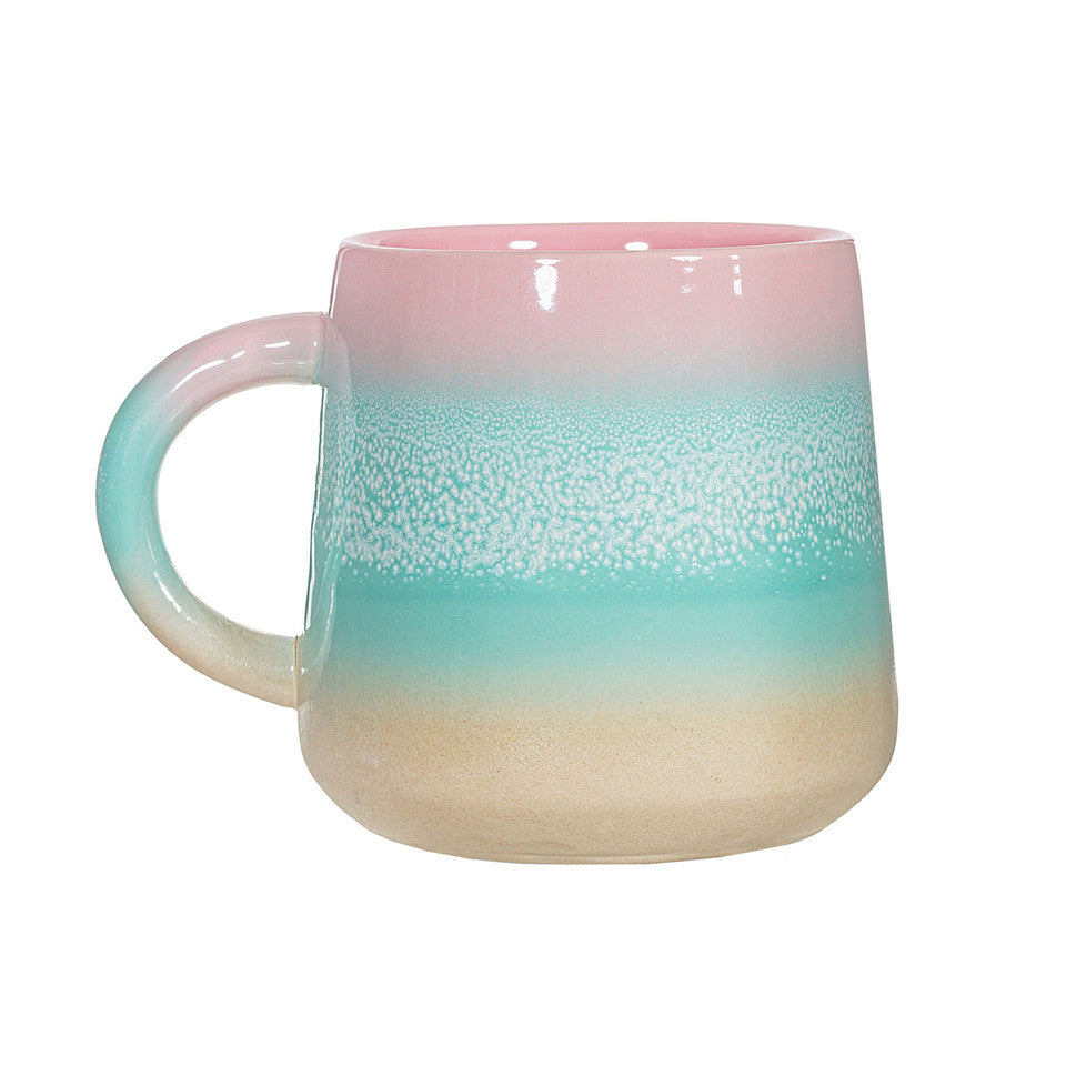 Pastel Ombre Mug – Pink & Green Ceramic Coffee Cup