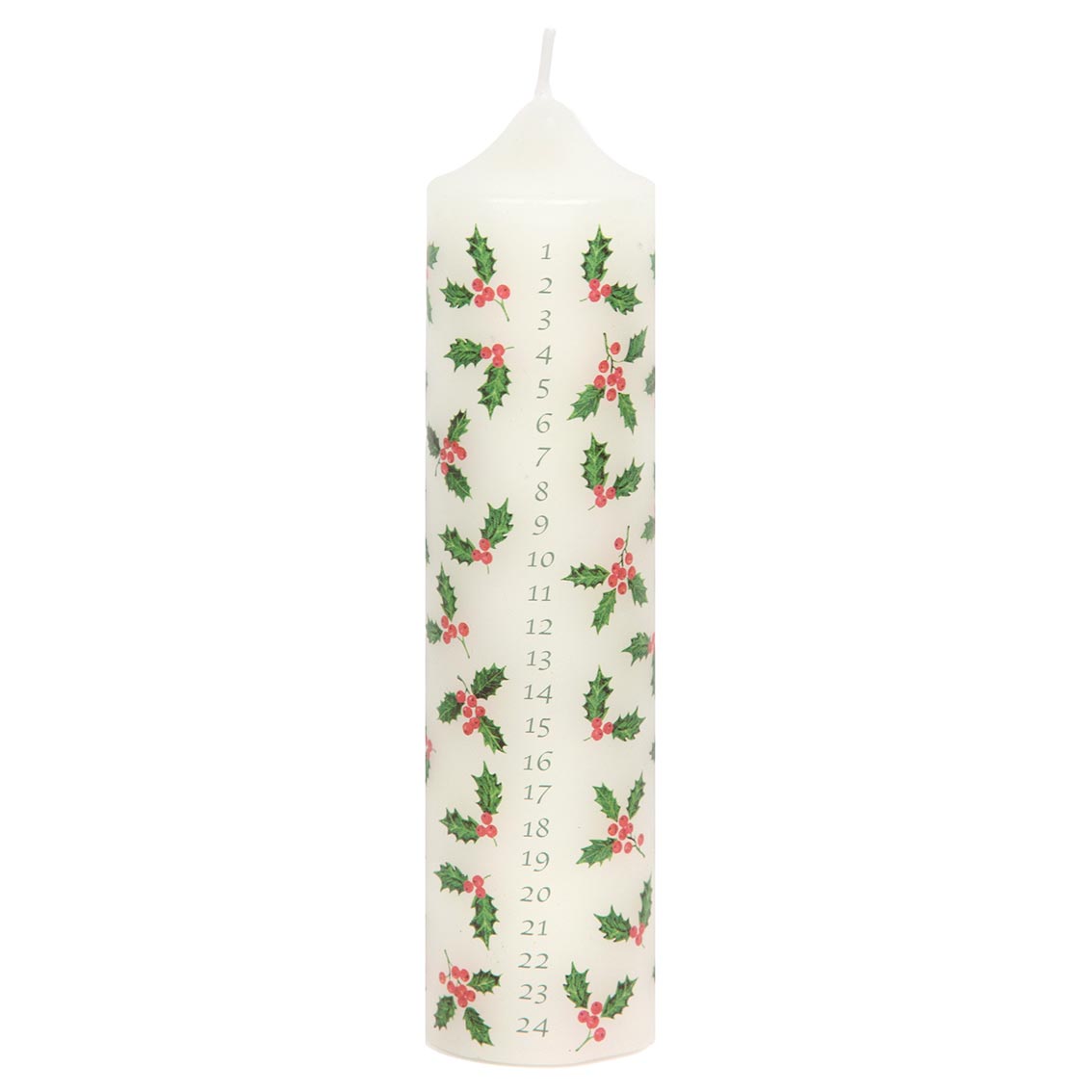Holly Advent Candle – Christmas Countdown Candl