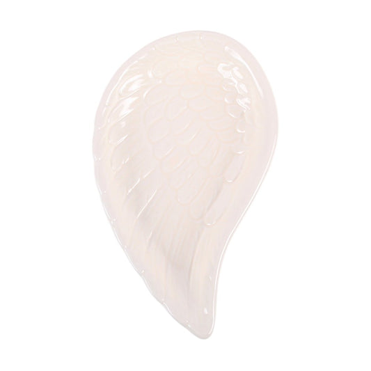 Angel Wing Trinket Dish – White Ceramic Jewellery &amp; Keepsake Tray