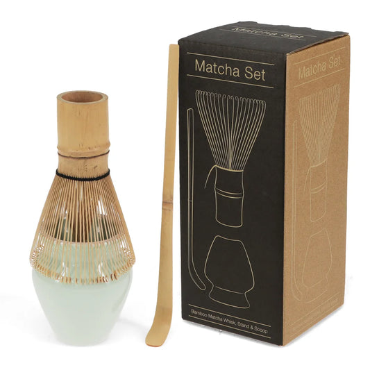 Bamboo Matcha Set with Whisk, Stand & Scoop – Traditional Matcha Tea Set