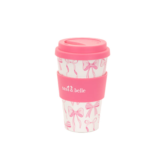 Pink Bow Reusable Travel Coffee Cup