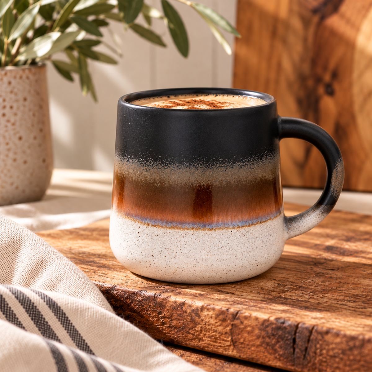 Mojave Glaze Black & Brown Ombre Mug
