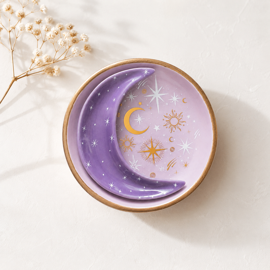 Celestial Stacking Trinket Dish | Moon & Stars Jewellery Dish