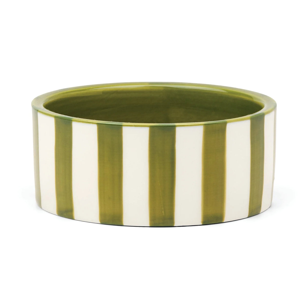 The Izzy Green Striped Ceramic Wine Coaster
