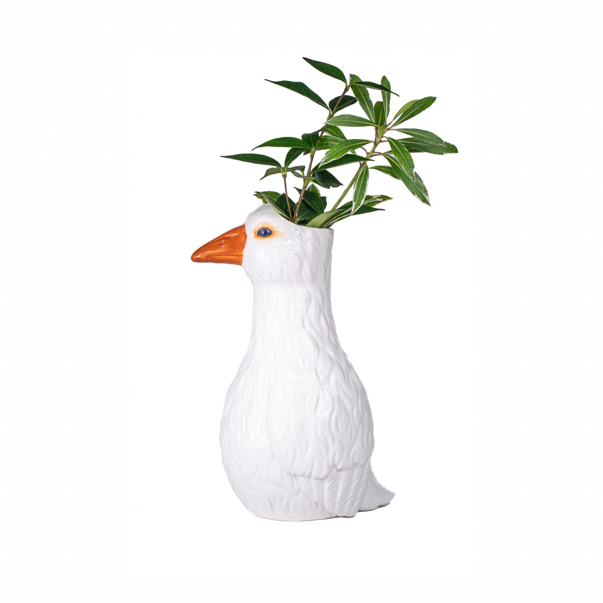 White Goose Ceramic Vase | Cottagecore Bird Flower Vase | Farmhouse Home Décor Gift