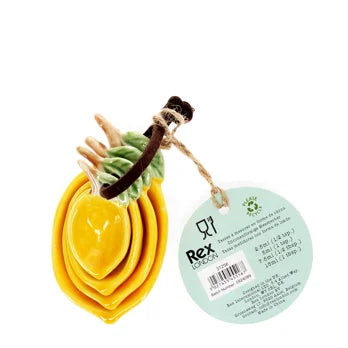 Lemon Shaped Ceramic Measuring Spoons Set of 4 – Yellow Kitchen Measuring Spoons