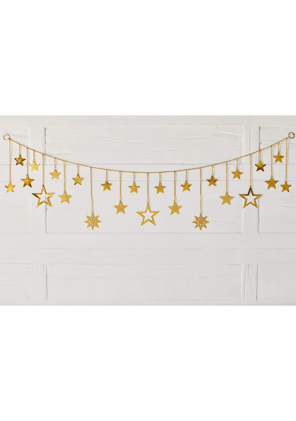 Gold Metal Star Garland – 133cm