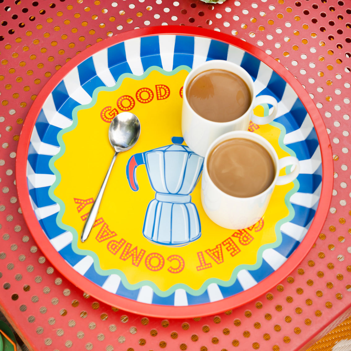 Good Coffee Great Company Decorative Serving Tray – 30cm