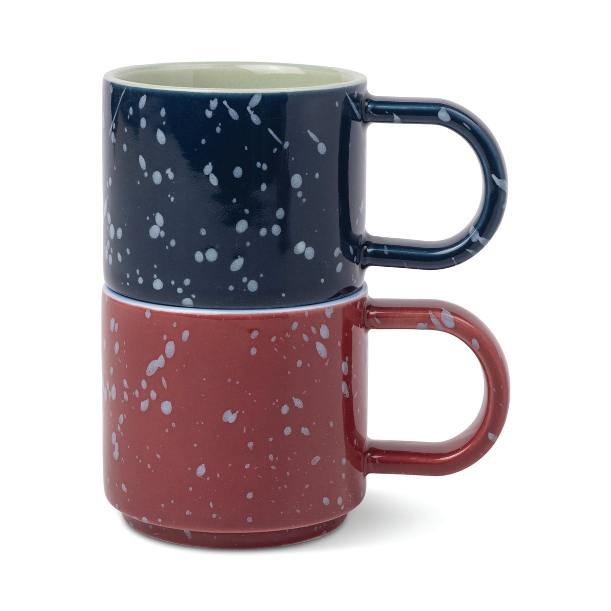 Simon Speckled Ceramic Espresso Cups – Set of 2 | Burgundy & Navy