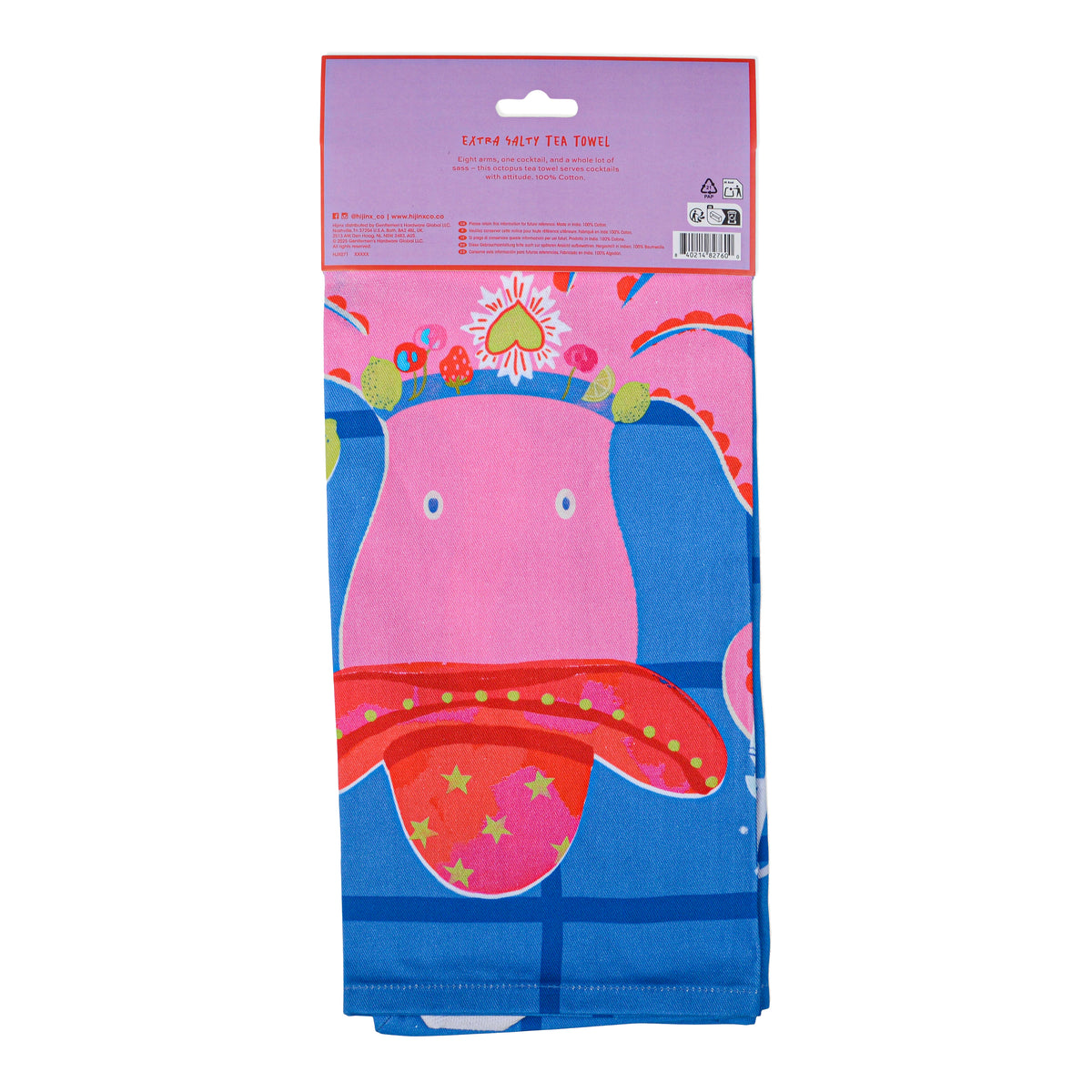 Extra Salty Octopus Tea Towel | Colourful 100% Cotton Kitchen Towel
