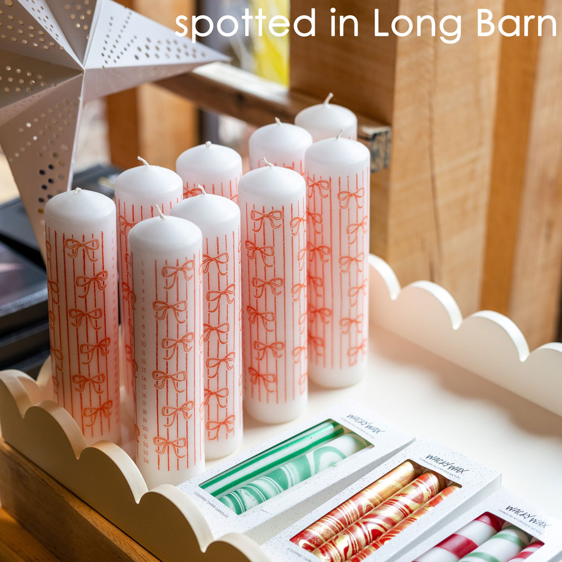 Red Bow Advent Candle | Christmas Countdown Candle 1–24