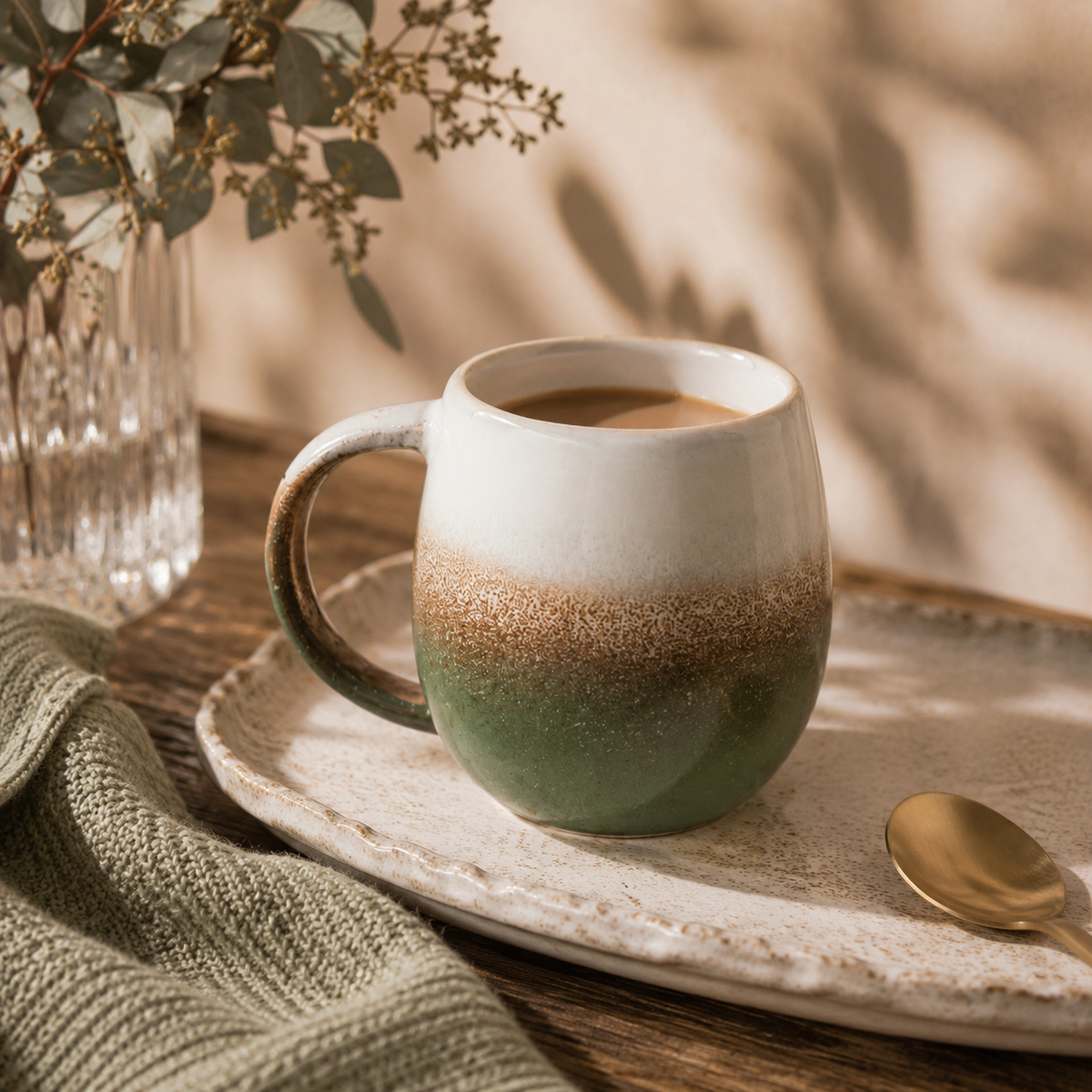 Dip Glazed Ombre Green Mug