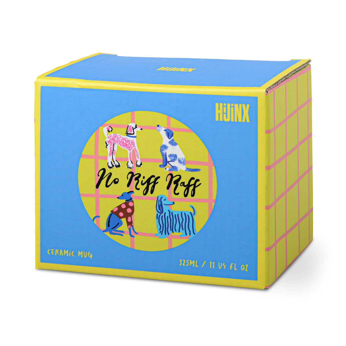 No Riff Raff Ceramic Dog Mug – Colourful 325ml Dog Lover Coffee Cup