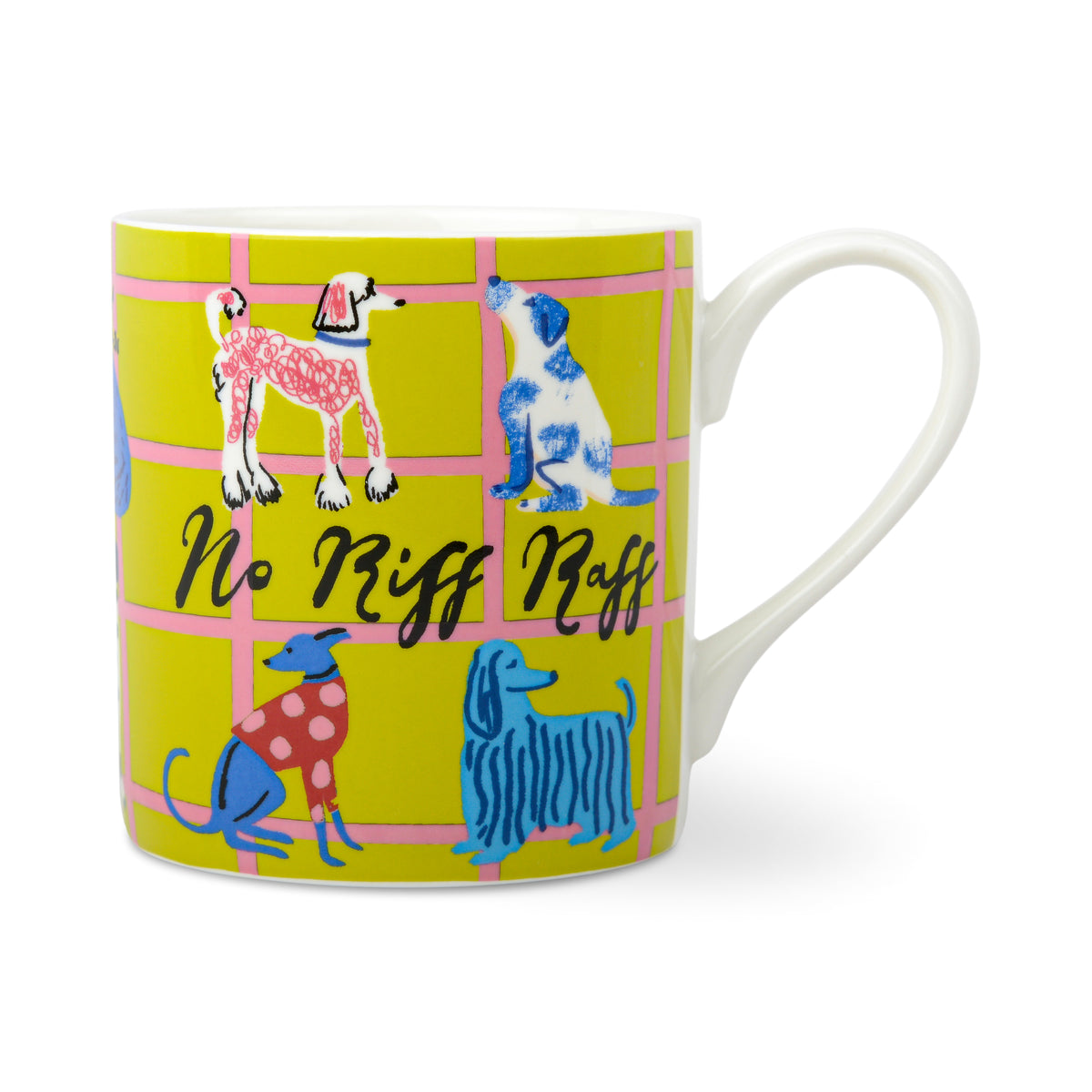 No Riff Raff Ceramic Dog Mug – Colourful 325ml Dog Lover Coffee Cup