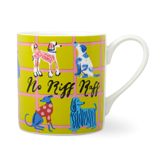No Riff Raff Ceramic Dog Mug – Colourful 325ml Dog Lover Coffee Cup
