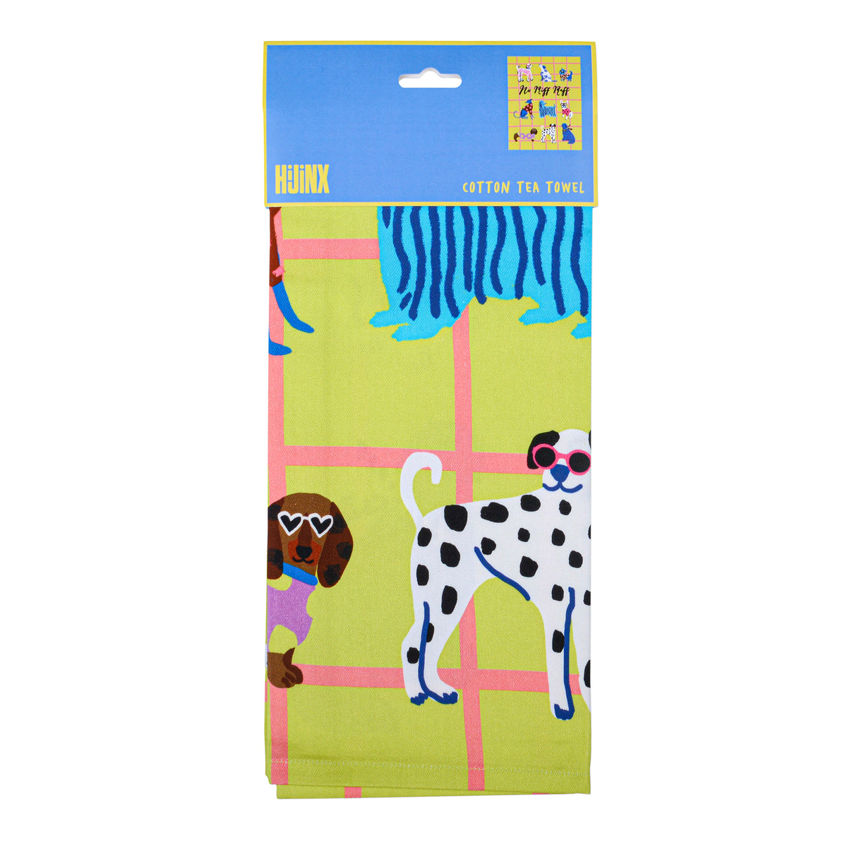 No Riff Raff Dog Tea Towel – Colourful Dog Print Kitchen Towel