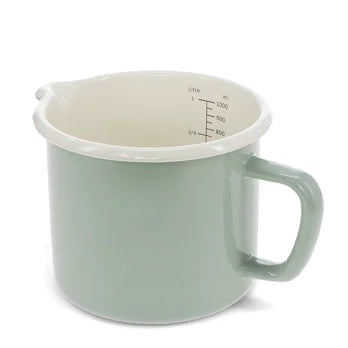 Pistachio Green Enamel Measuring Jug 1 Litre