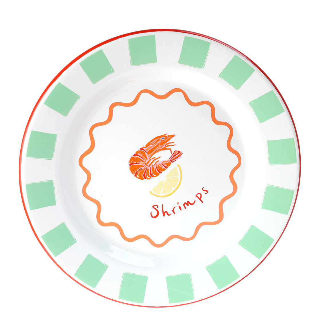 25cm Enamel Shrimp Plate
