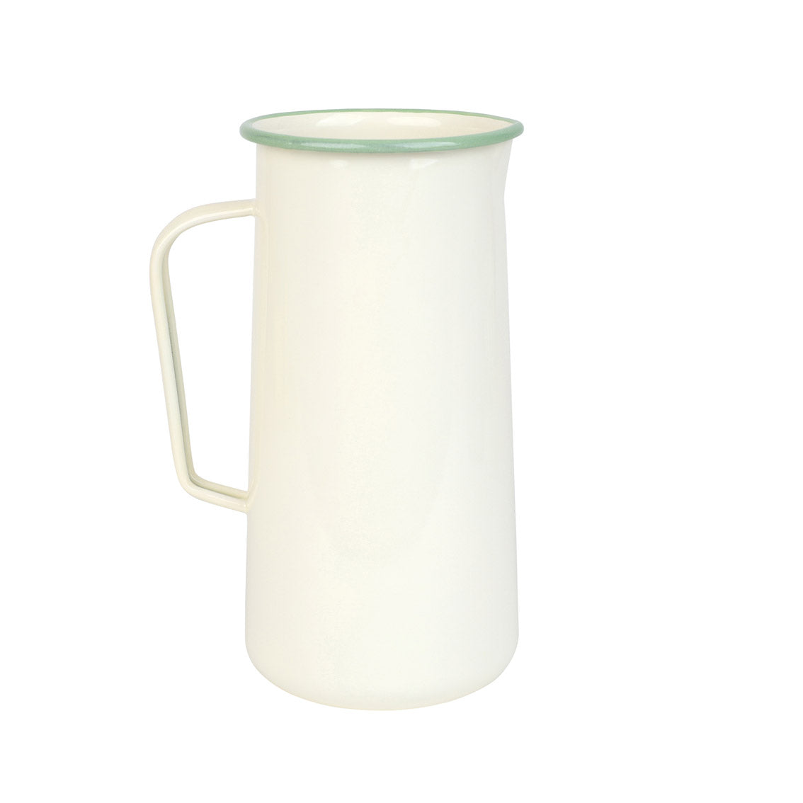 L’EAU Enamel Jug – Vintage Style French Water Pitcher & Flower Vase