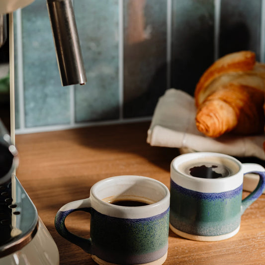 Marlowe Espresso Mugs – Set of 2 Speckled Ceramic Coffee Cups