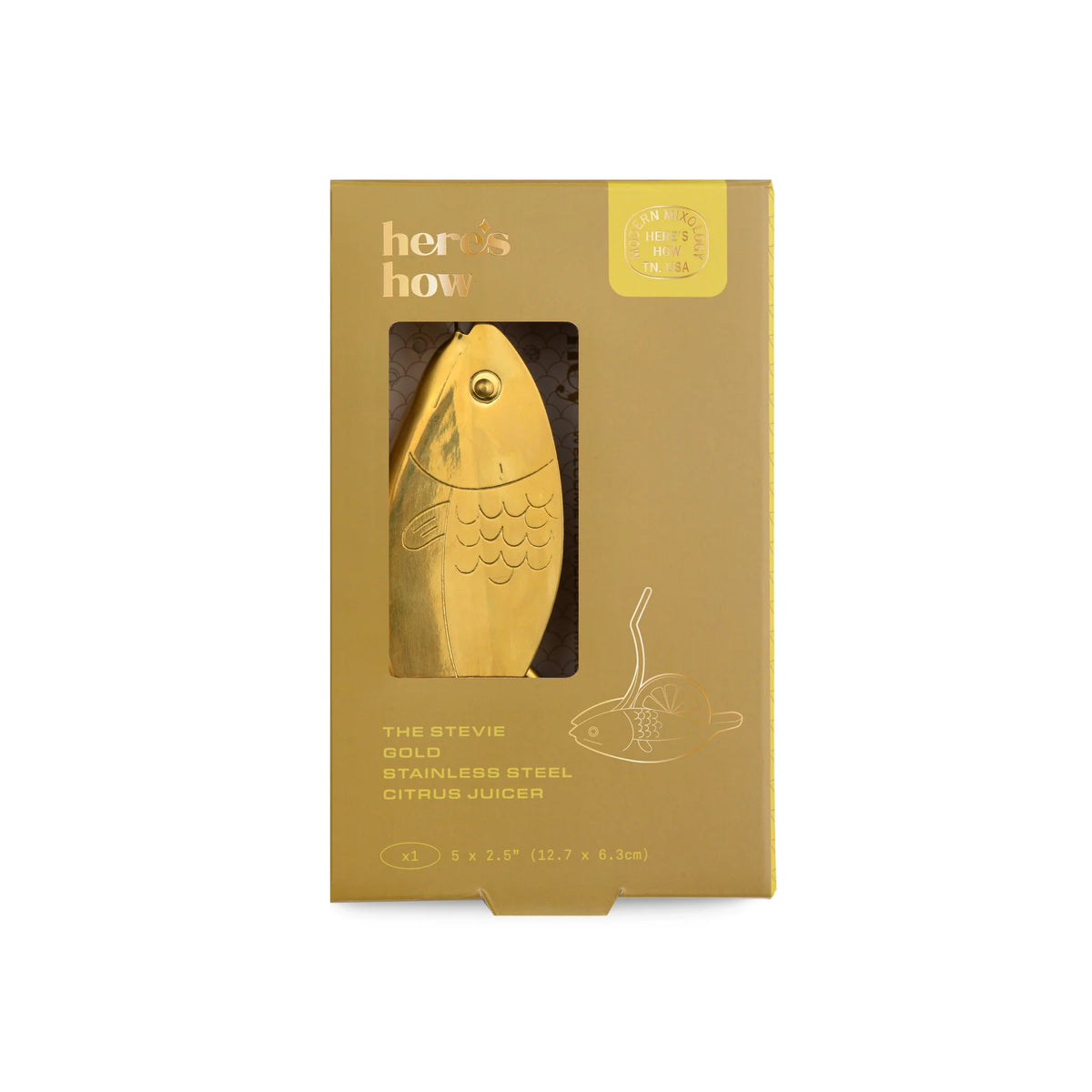 Fish Citrus Juicer – Gold Stainless Steel Lemon Squeezer