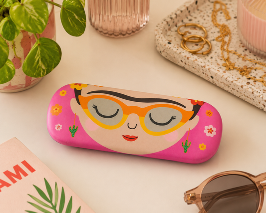 Frida Kahlo Glasses Case with Microfibre Cleaning Cloth