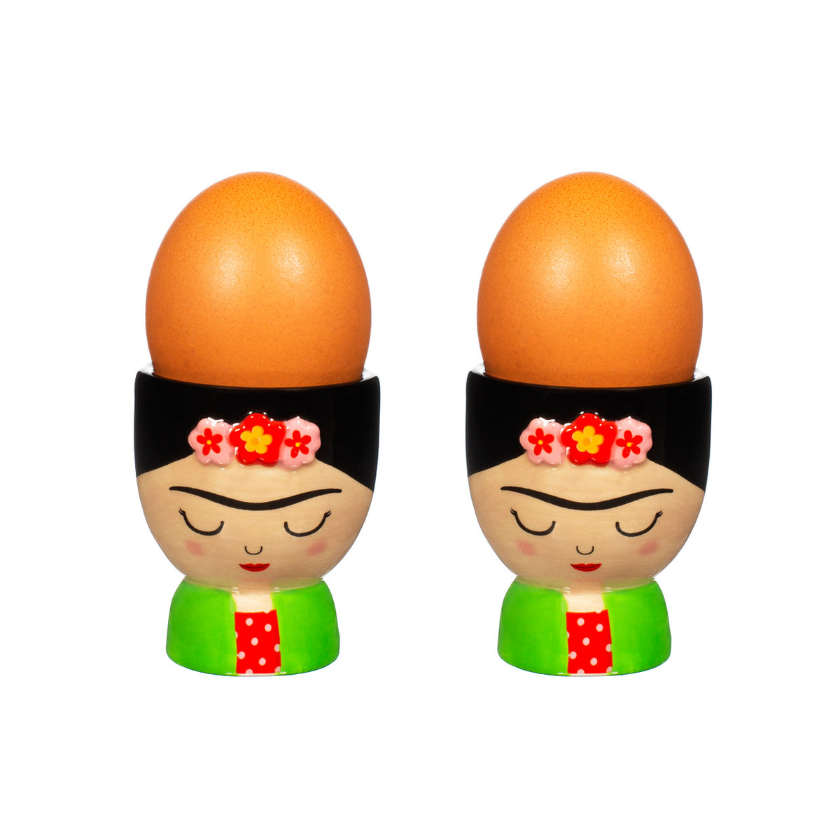 Frida Kahlo Egg Cups – Set of 2 | Ceramic Egg Holders
