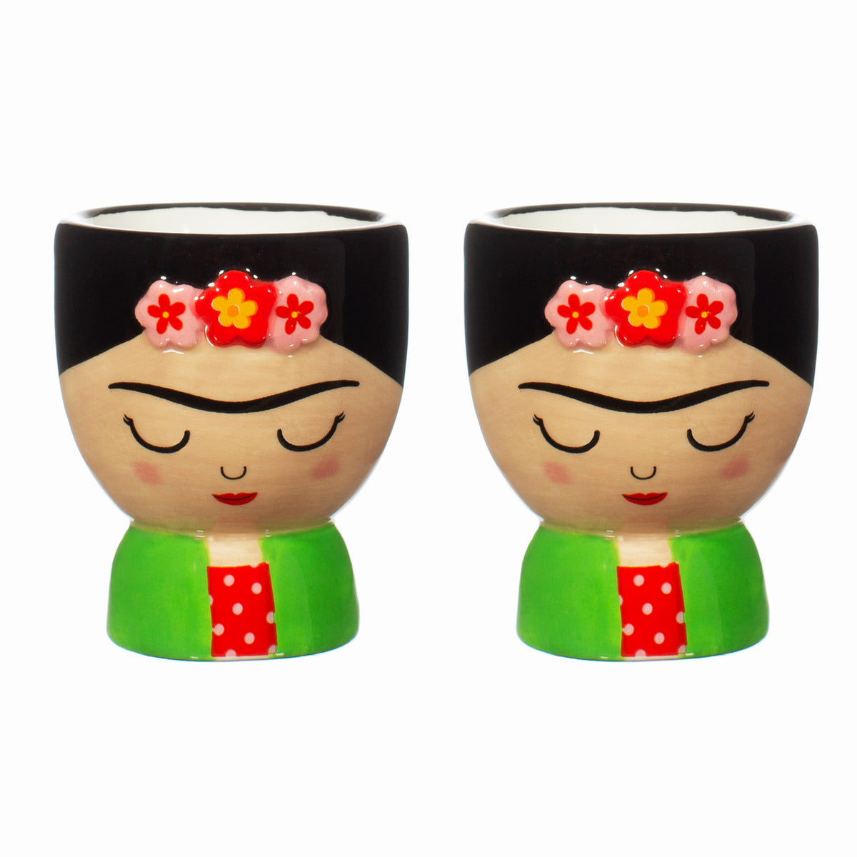 Frida Kahlo Egg Cups – Set of 2 | Ceramic Egg Holders