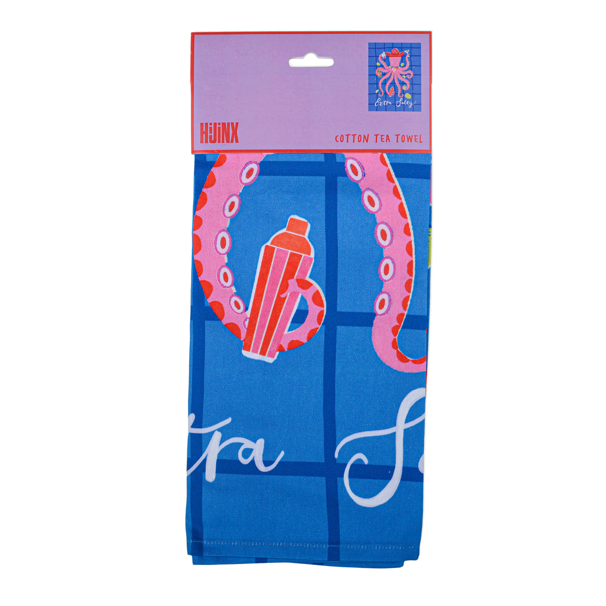 Extra Salty Octopus Tea Towel | Colourful 100% Cotton Kitchen Towel