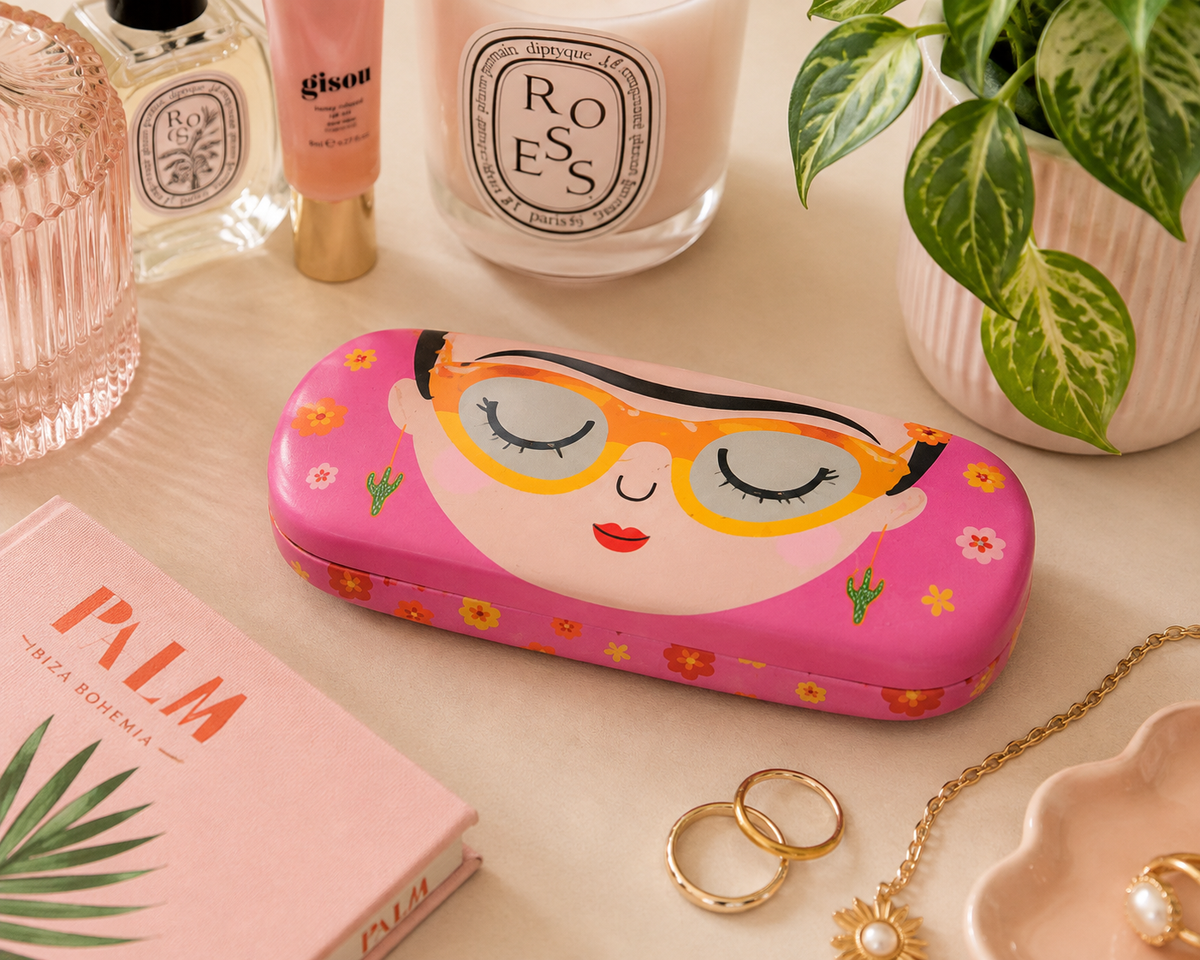 Frida Kahlo Glasses Case with Microfibre Cleaning Cloth