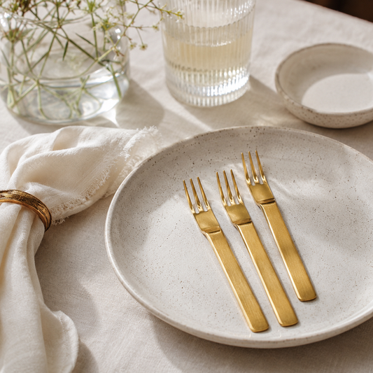 Gold Appetizer Forks – Set of 6 | Stainless Steel Cocktail & Dessert Forks