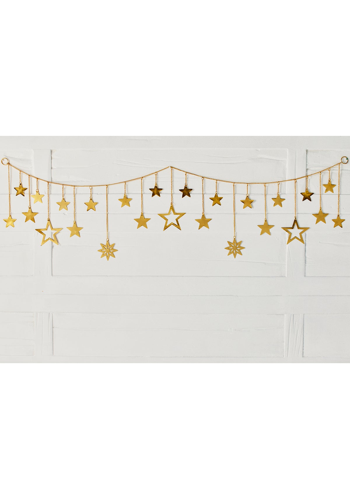 Gold Metal Star Garland – 133cm