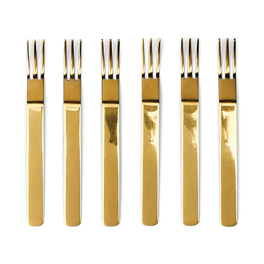 Gold Appetizer Forks – Set of 6 | Stainless Steel Cocktail & Dessert Forks