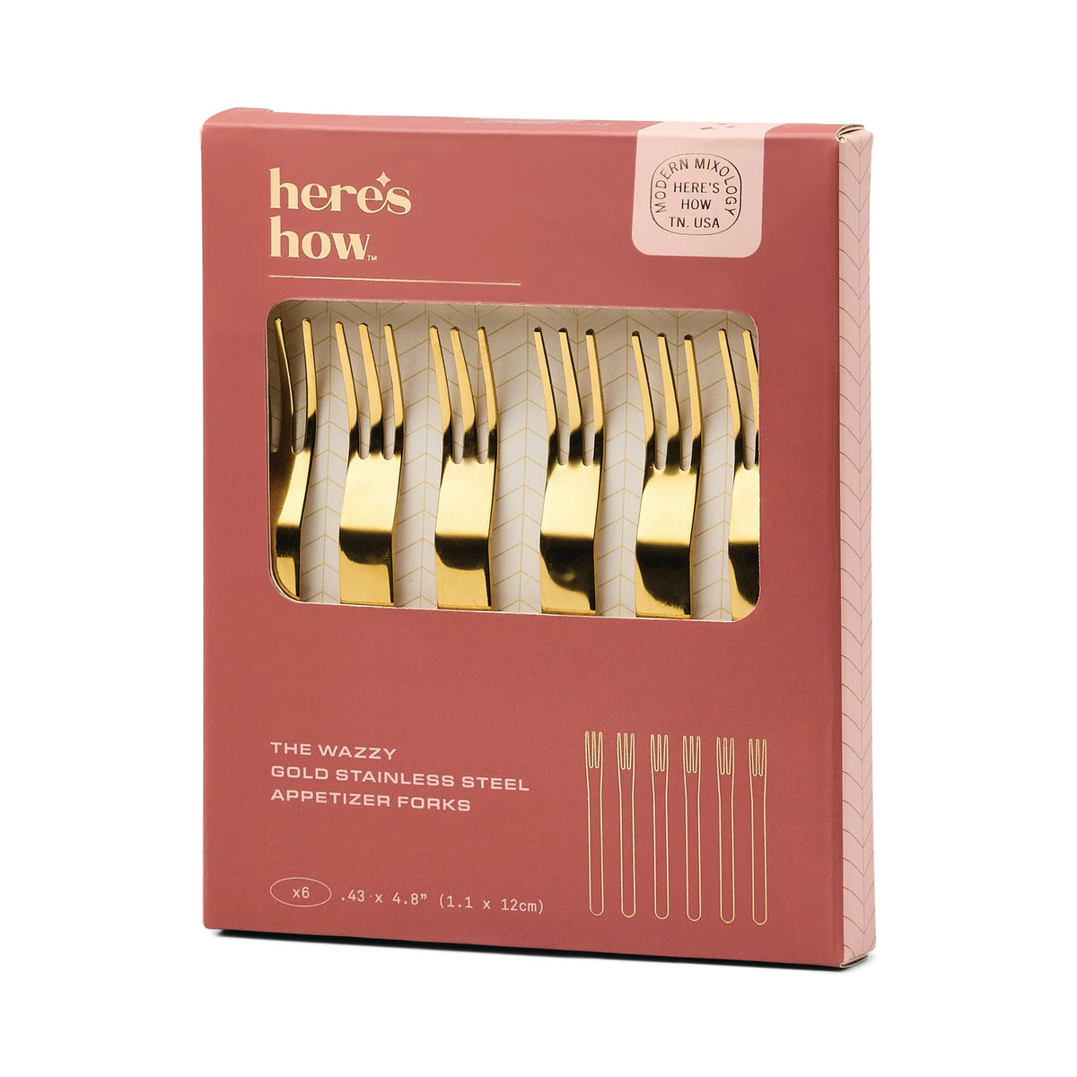 Gold Appetizer Forks – Set of 6 | Stainless Steel Cocktail & Dessert Forks