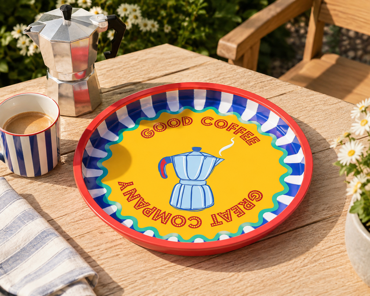 Good Coffee Great Company Decorative Serving Tray – 30cm