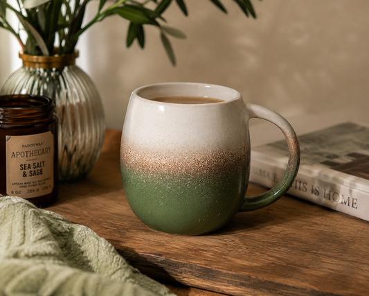 Dip Glazed Ombre Green Mug
