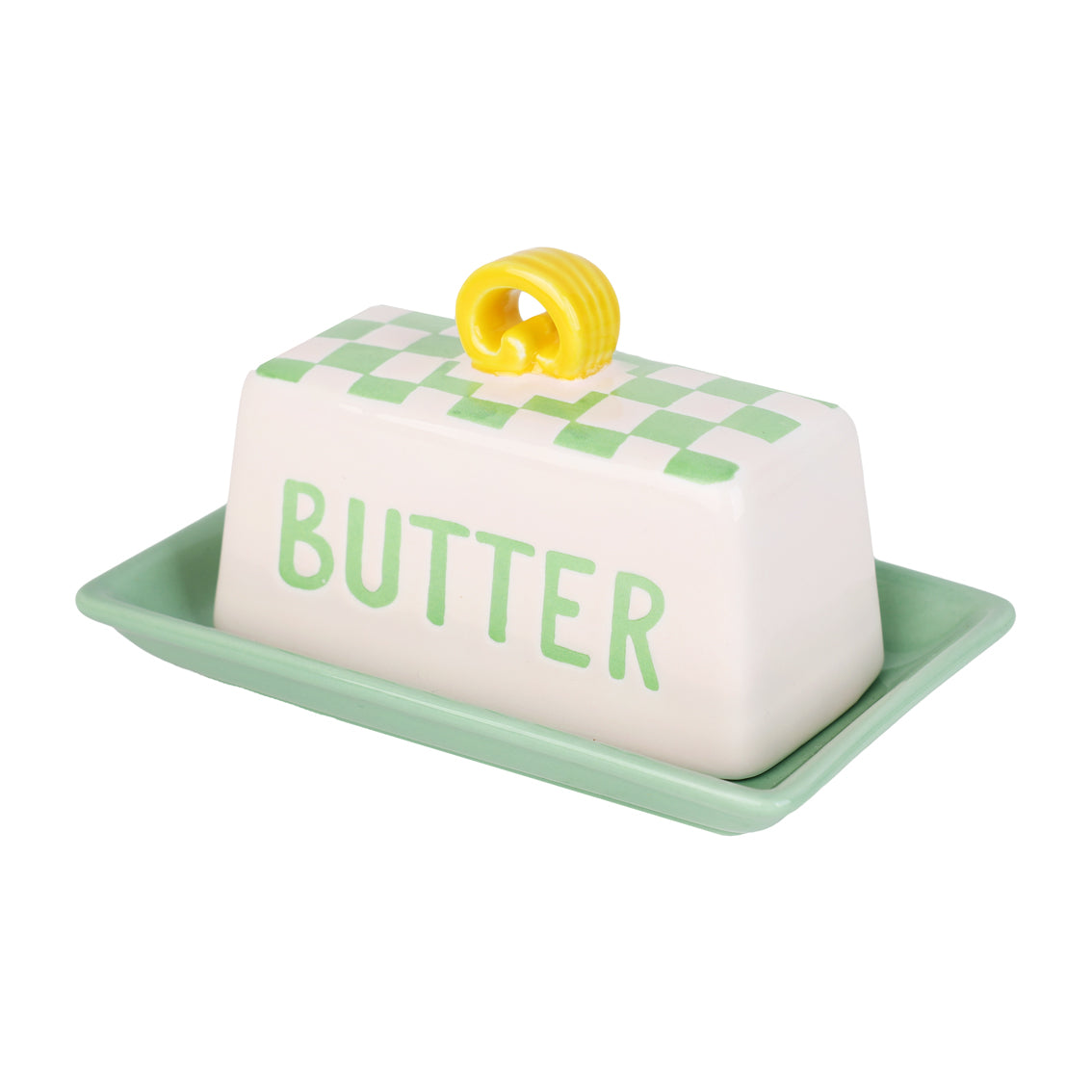 Green Ceramic Butter Dish