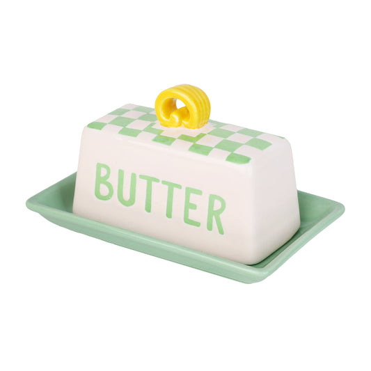 Green Ceramic Butter Dish