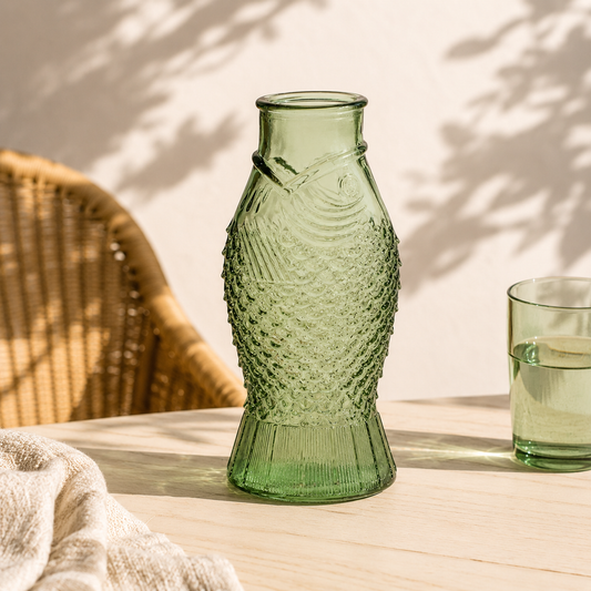 Green Glass Fish Water Jug – 350ml