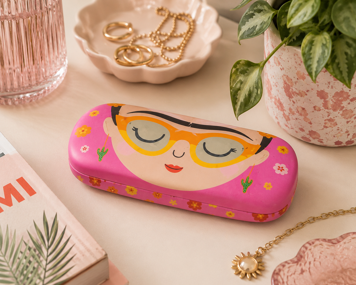 Frida Kahlo Glasses Case with Microfibre Cleaning Cloth