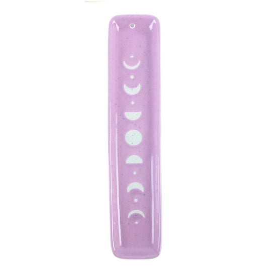 Purple Moon Phase Ceramic Incense Holder | Celestial Incense Burner