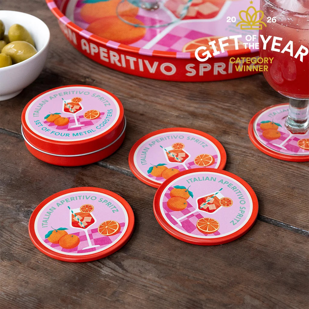 Italian Aperitivo Spritz Coasters | Set of 4 Metal Coasters