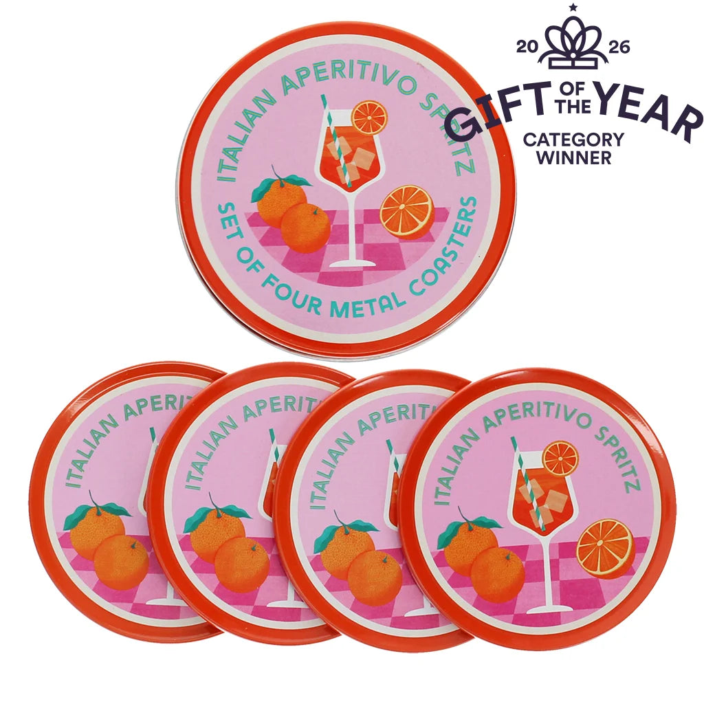 Italian Aperitivo Spritz Coasters | Set of 4 Metal Coasters