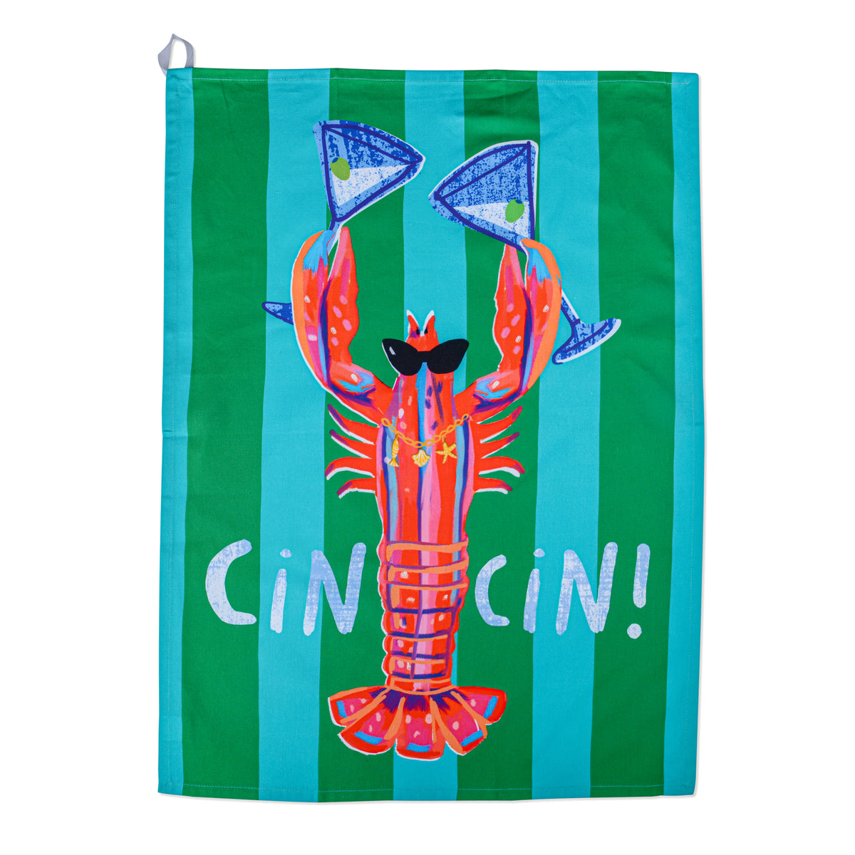 Cin Cin Lobster Cotton Tea Towel
